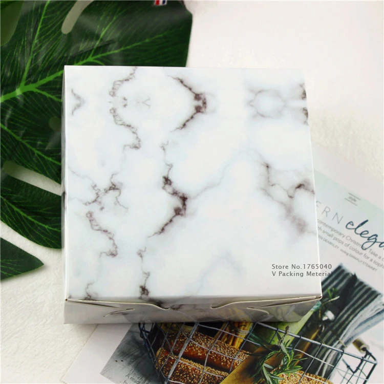 50-80g Marble Design Paper Cake Box Chocolate Party Cookies Box Gift Box 100pcs/lot Free shipping