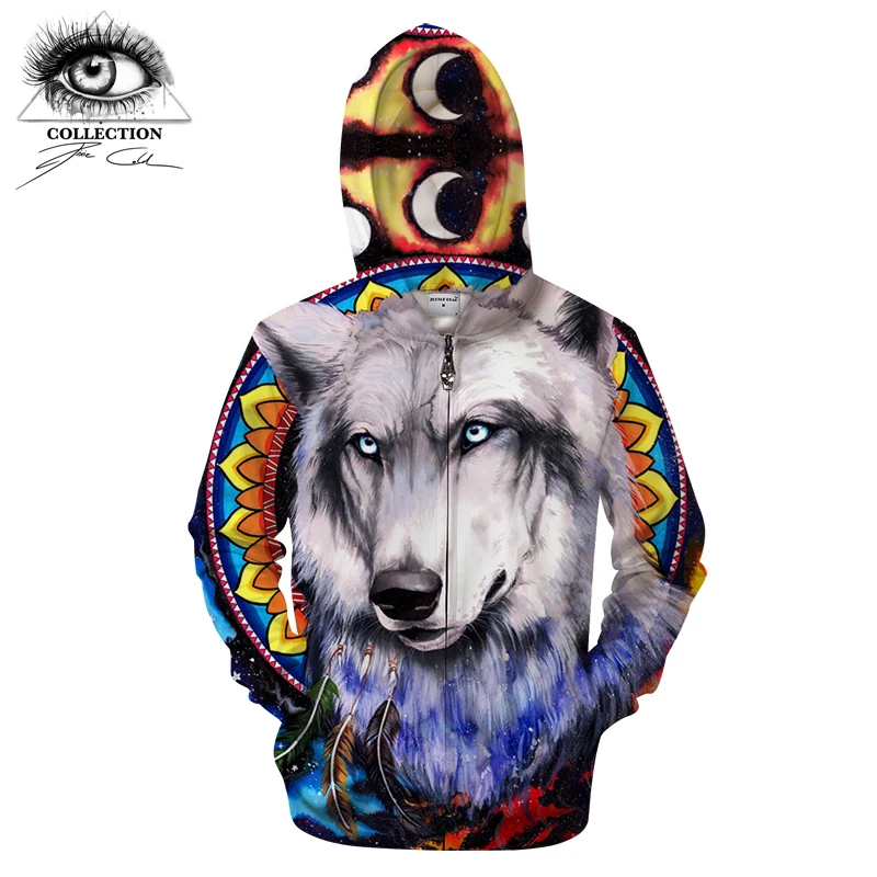 

Wolf&galaxy By Pixie cold Art 3D Zip Hoodie Men Zipper Hoody Anime Sweatshirt Funny Tracksuit Pullover Coat Streatwear Drop ship