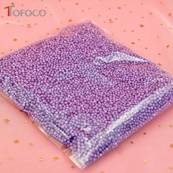 TOFOCO 1 упаковка DIY снежные частицы грязи аксессуары слизи шары маленькие крошечные пенопластовые бусины для плавок наполнитель для DIY поставки 2-4 мм - Цвет: Фиолетовый