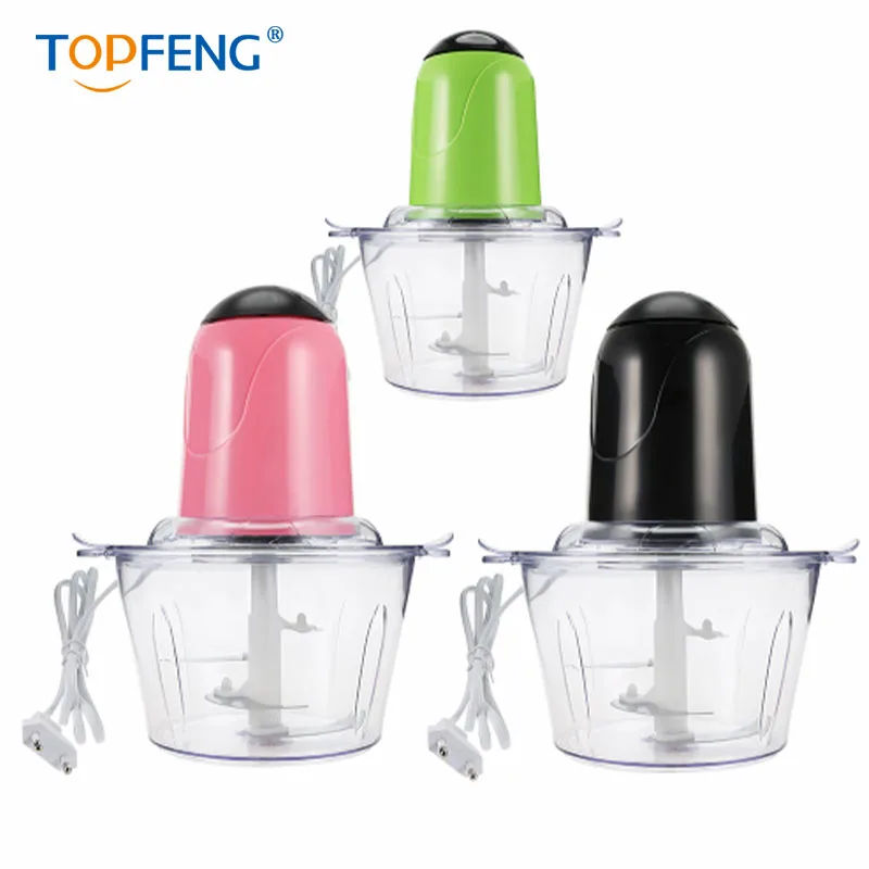 TOPFENG 2 л Электрический кухонный измельчитель Мясорубка пищевой из нержавеющей