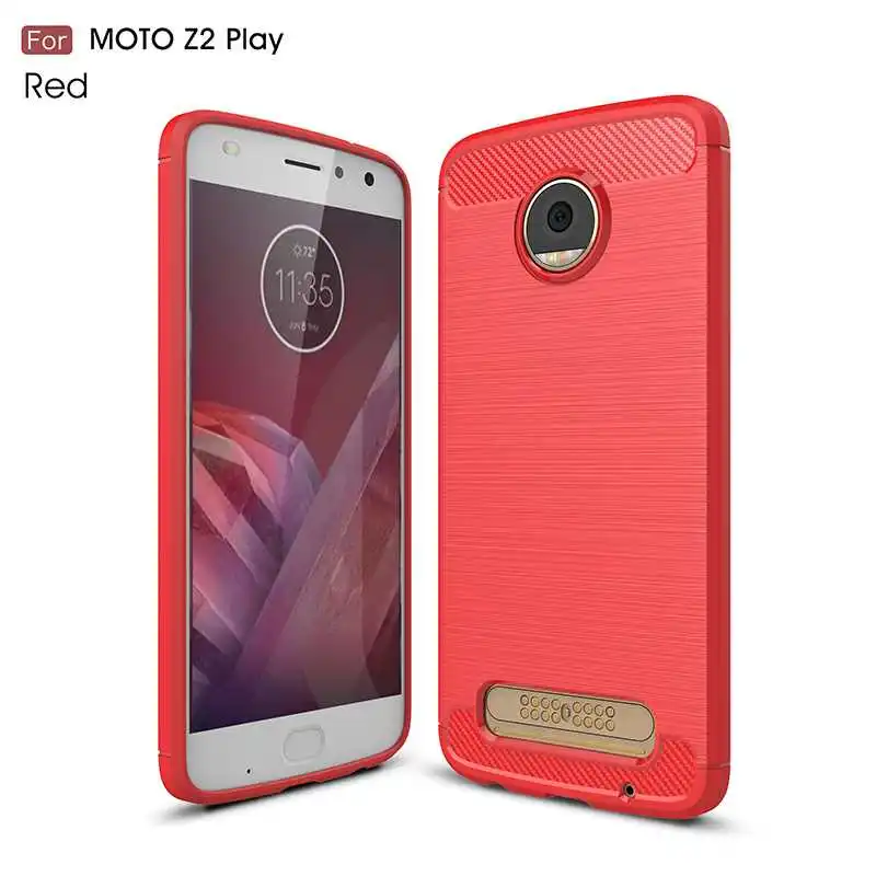 Модный противоударный мягкий силиконовый чехол Mokoemi 5," для Motorola Moto Z2 Play, чехол для Motorola Moto Z2 Play, чехол для телефона - Цвет: Red