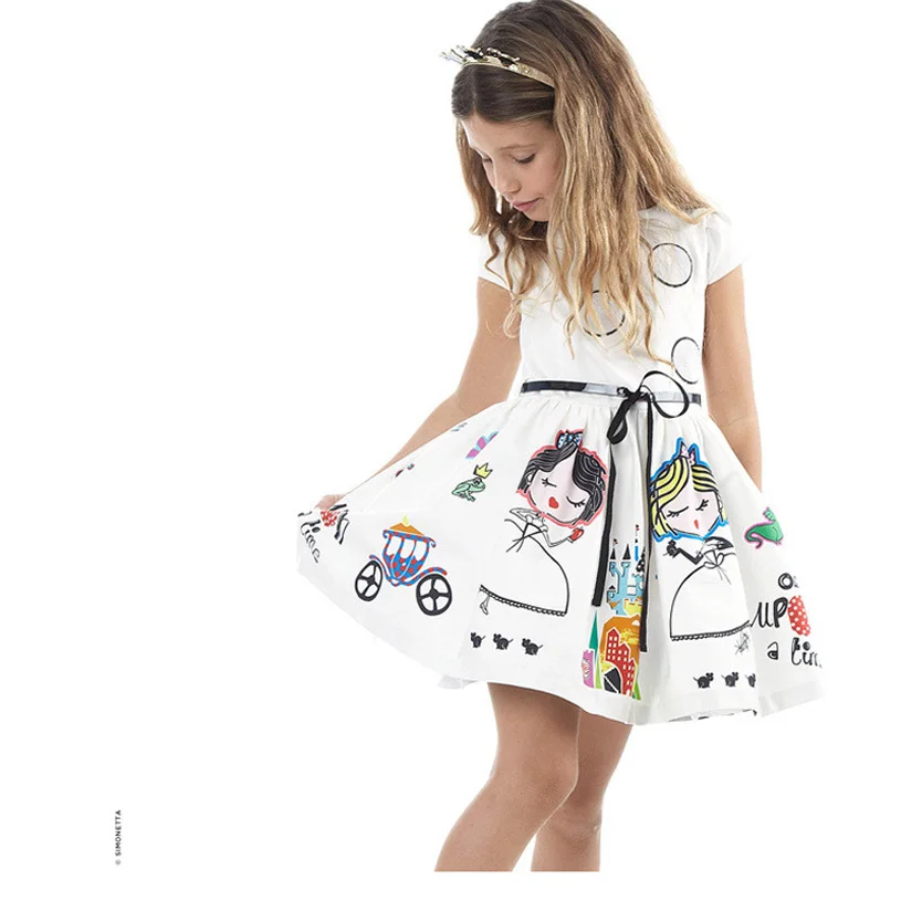 Summer Girl Dress New Children Clothing Baby Girls Casual Fashion Dresses Cartoon Princess | Детская одежда и обувь