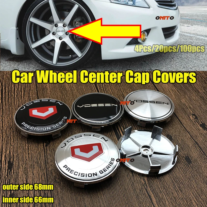 Хорошее качество 68 мм хромовый ПВХ VOSSEN центра колеса Кепки Чехлы для