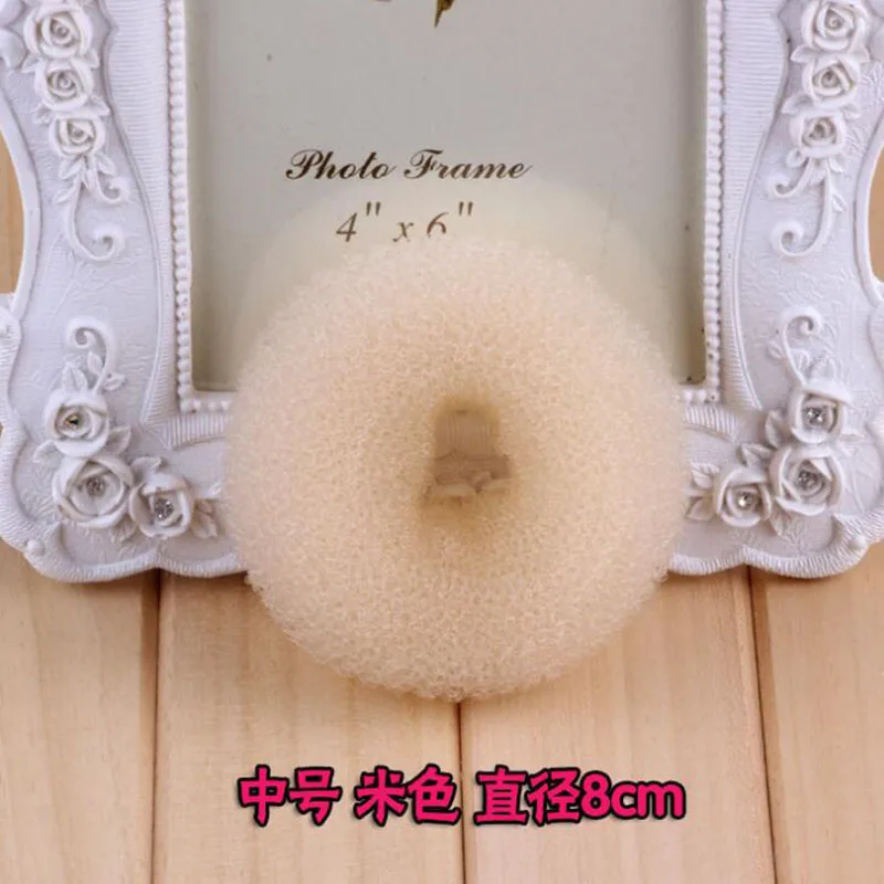 Beige7-8cm Новинка, хит, модное, элегантное, женское, Дамское, девичье, волшебное шейпер, Пончик, кольцо для волос, булочка, модный инструмент для укладки волос, аксессуары - Цвет: Beige7-8cm