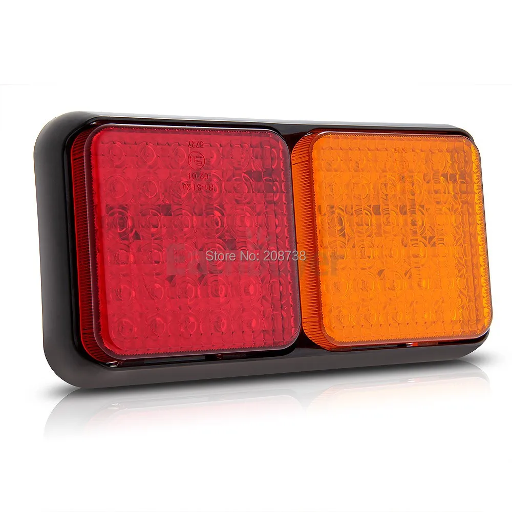2x водонепроницаемый 72 светодиодный задний светильник красный желтый для прицепа