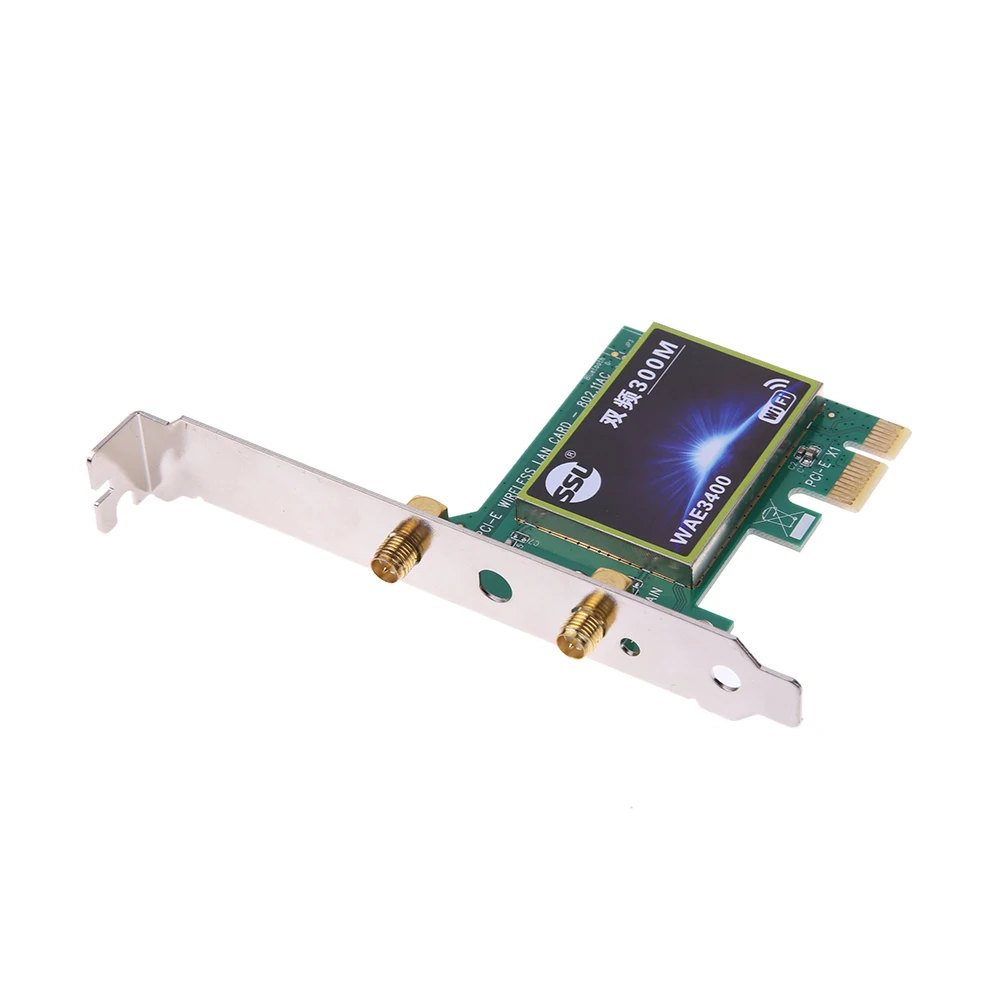 Двухчастотная сетевая карта Ubit PCI E 2 4/5G 300 Мбит/с м 802.11b/g/n совместимая с разъемом
