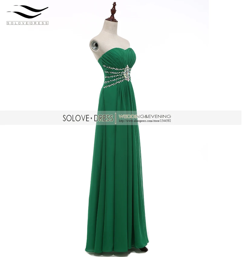 Solovedress элегантное ТРАПЕЦИЕВИДНОЕ Сверкающее Настоящее фото шифоновое зеленое