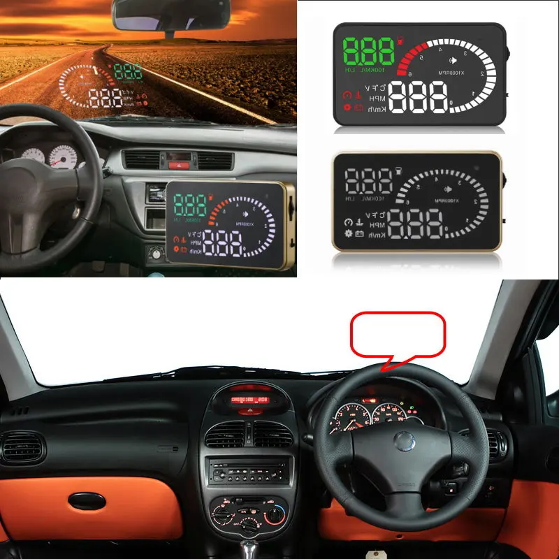 Автомобильный HUD Дисплей на голову для Peugeot 206/207/301/307/308/407/508/2008/3008 дисплей цифровой