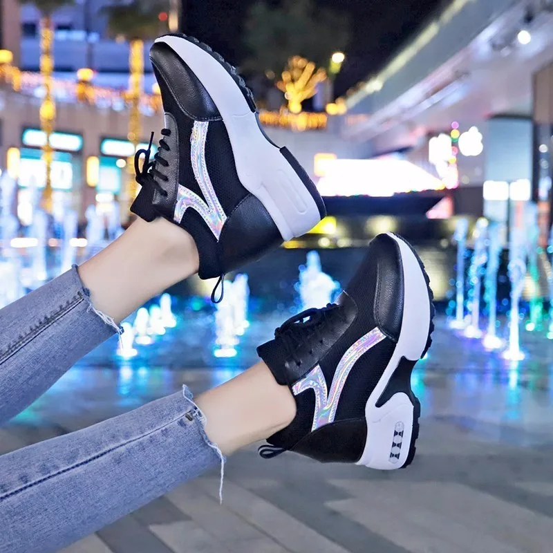 Женские туфли на платформе повседневные высоком каблуке увеличивающие рост