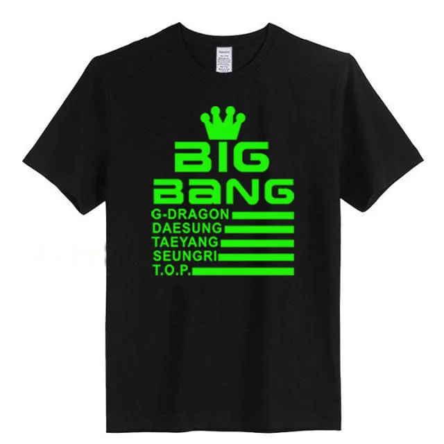 BIGBANG 2015G-Dragon светящаяся футболка TaeYang SeungRi DaeSung Футболка KPOP новая мужская с