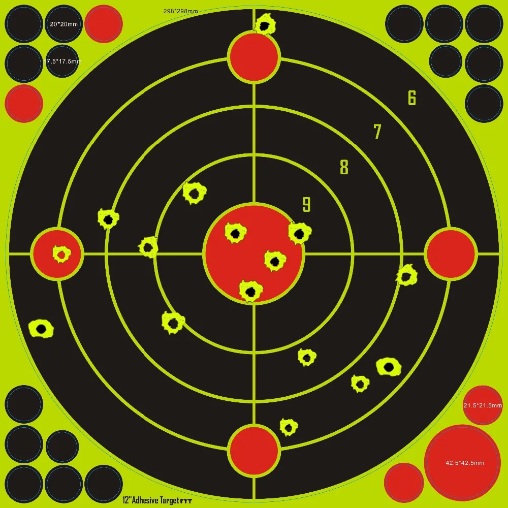 АА щит 12 &quotSplatter самоклеющиеся Светоотражающая бумага для мишени бумажная цель