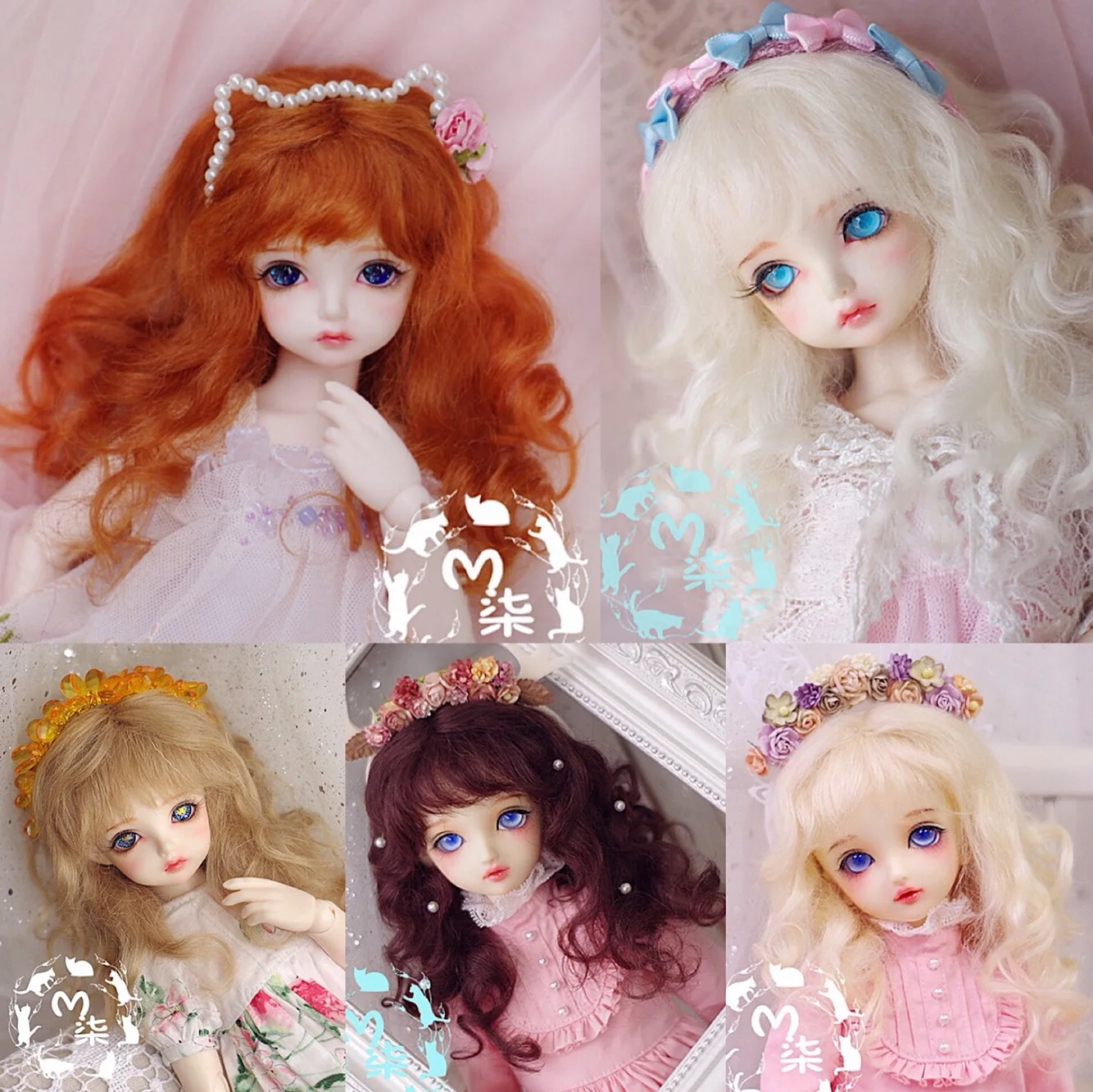 M7-bjd кукольный парик из мохера Рождество 8-9 дюймов 7-8 дюймов 6-7 дюймов 5-6 дюймов 4-5 дюймов 3-4 дюйма 1/3 1/4 1/6 1/8 1/12 блонд, коричневый, красный