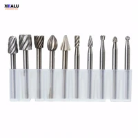 10pcs 3 175mm hss routing router bits burr milling cutter for dremel and rotary engraving machine tools accessories
