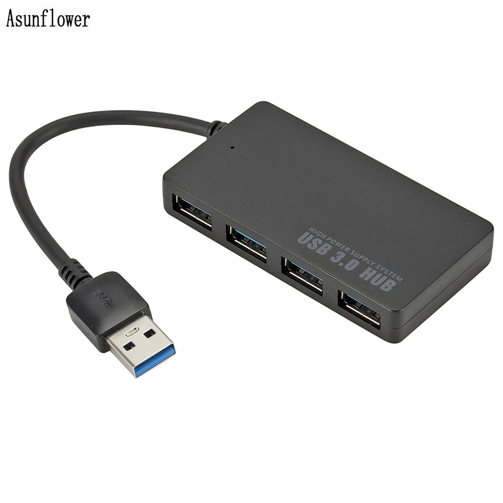 USB 3,0 концентратор 4 порта мультихаб разветвитель адаптер 5 Гбит/с супер скорость с внешним адаптером питания для Mac OS ноутбук ПК мини usb-хаб
