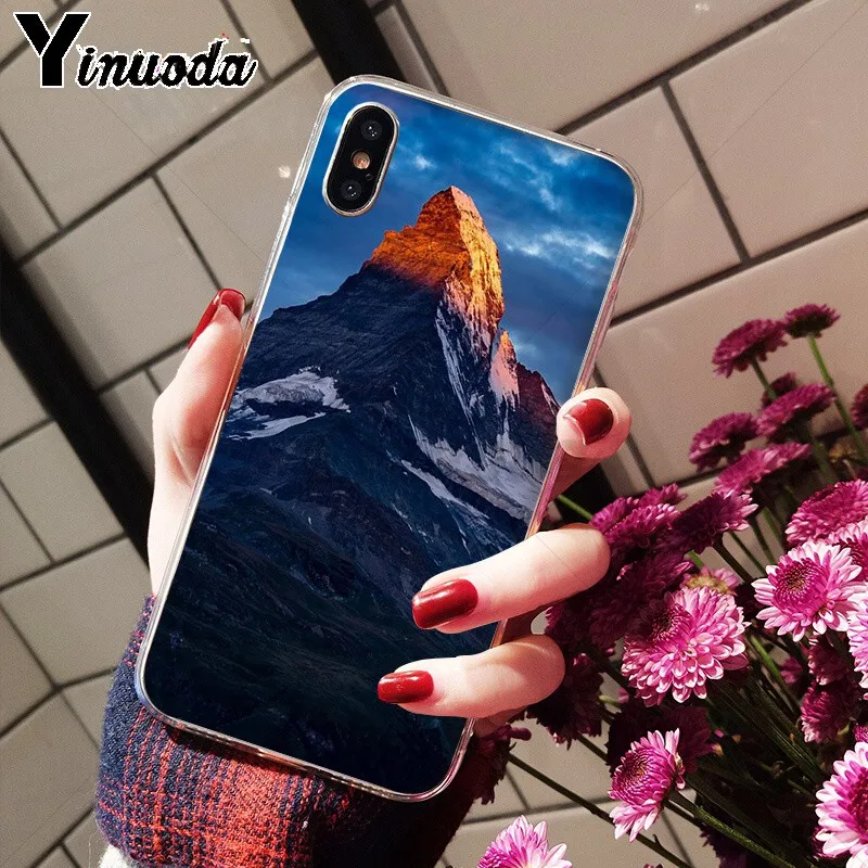 Yinuoda горный пик DIY печать рисунок чехол для телефона iPhone X XS MAX 6 6S 7 7plus 8 8Plus 5 5S XR |
