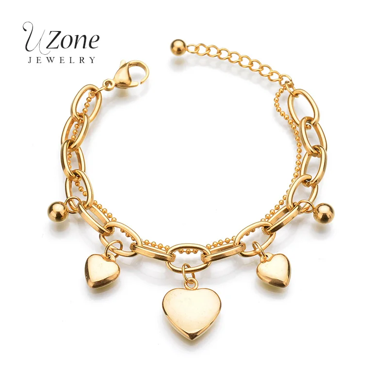 Трендовые многослойные цепочки в форме сердца золотые запонки из нержавеющей