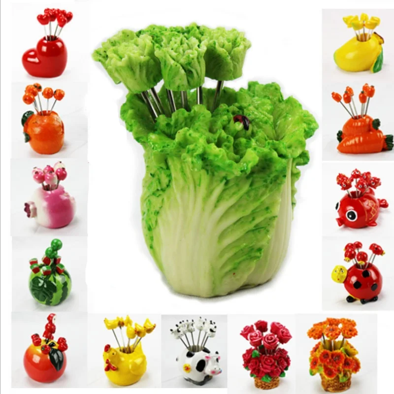 Oussirro Новый 2017 Нержавеющая сталь фрукты Вилы комплект торт десерт прекрасный