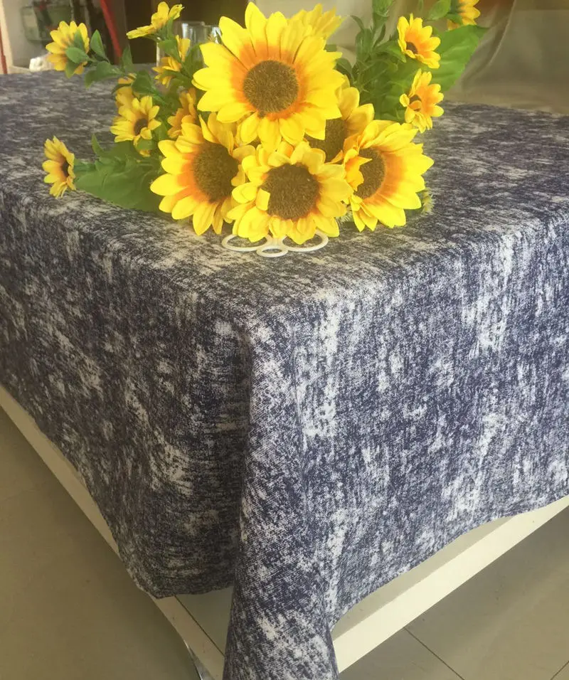 Navy Blue Утолщенная скатерть из хлопка и льна с рисунком облаков и красочным принтом, модная скатерть для свадебного чайного стола - Цвет: Navy Blue