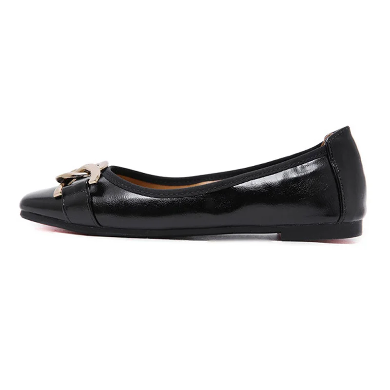 Роскошная Брендовая обувь женская на плоской подошве с металлическим дизайном - Фото №1
