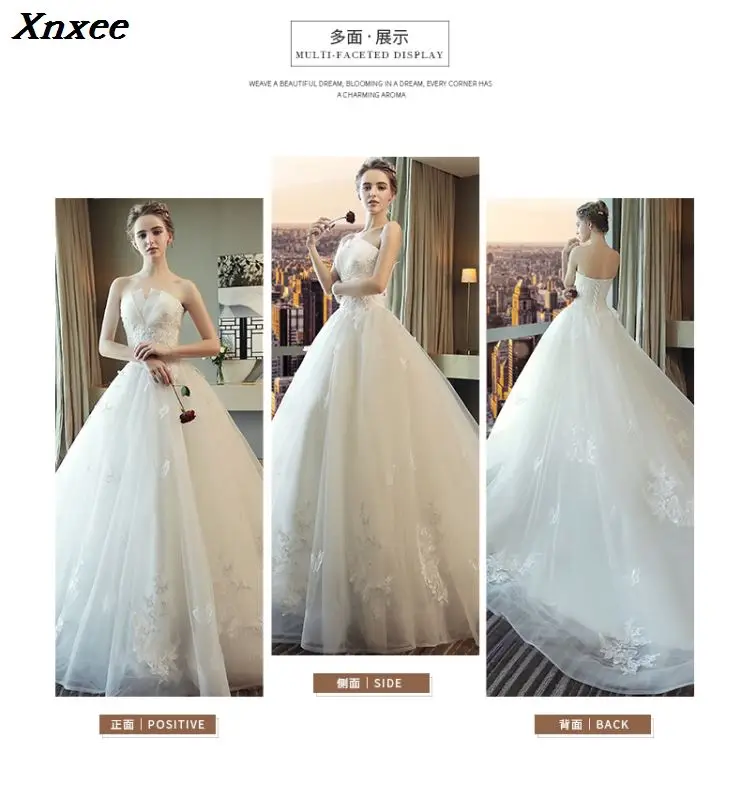 Xnxee Модные Винтажные белые платья с длинным шлейфом Vestidos de Noivas размера плюс шикарные свадебные платья Xnxee