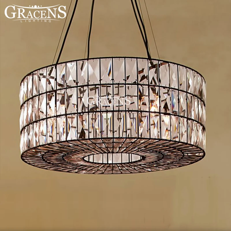 Promotion Sales LED Round Crystal Pendant Lightings Vintage Hanging Light Lamp Lustre for Home Dining room Decoration | Освещение