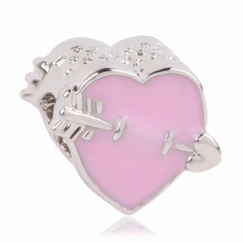 Подходит для оригинальных браслетов Pandora и браслетов DIY Ювелирные изделия Новое поступление Любовь Сердце цветок навсегда мультфильм хрустальные бусины