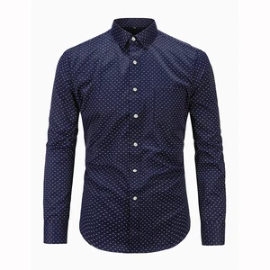 Мужская хлопковая рубашка Dioufond, Облегающая рубашка с длинным рукавом и принтом, на пуговицах, для офиса, на весну