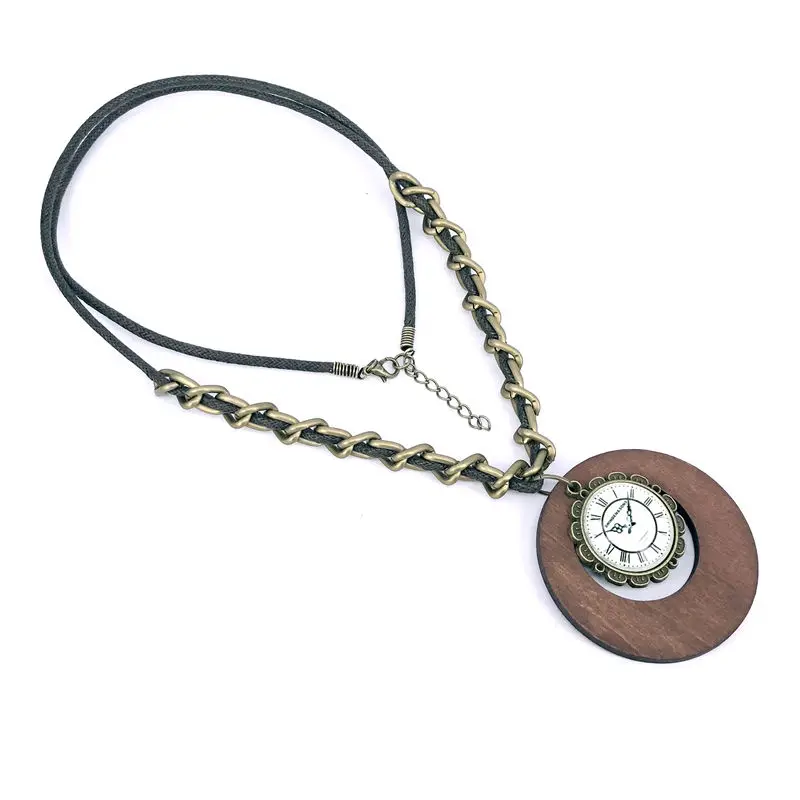 Антикварная винтажная длинная веревочная цепочка ожерелье деревянный античный