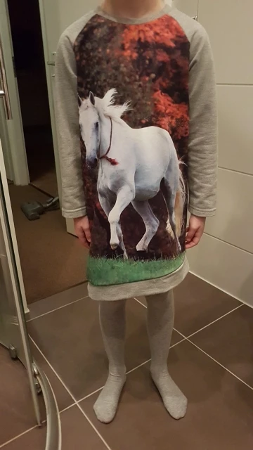 Baby kids fashion Children dress Autumn Dress European and American Style Brand baby Girls white horse printing new | Детская одежда и