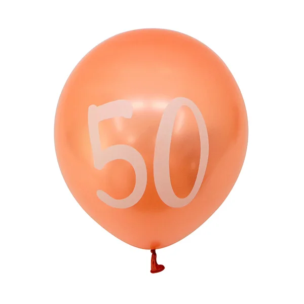 50th Розовое золото, 18, 21, 30, 40, 50, латексный шар на день рождения, надувные свадебные украшения, воздушный шар, товары для дня рождения - Цвет: 50th