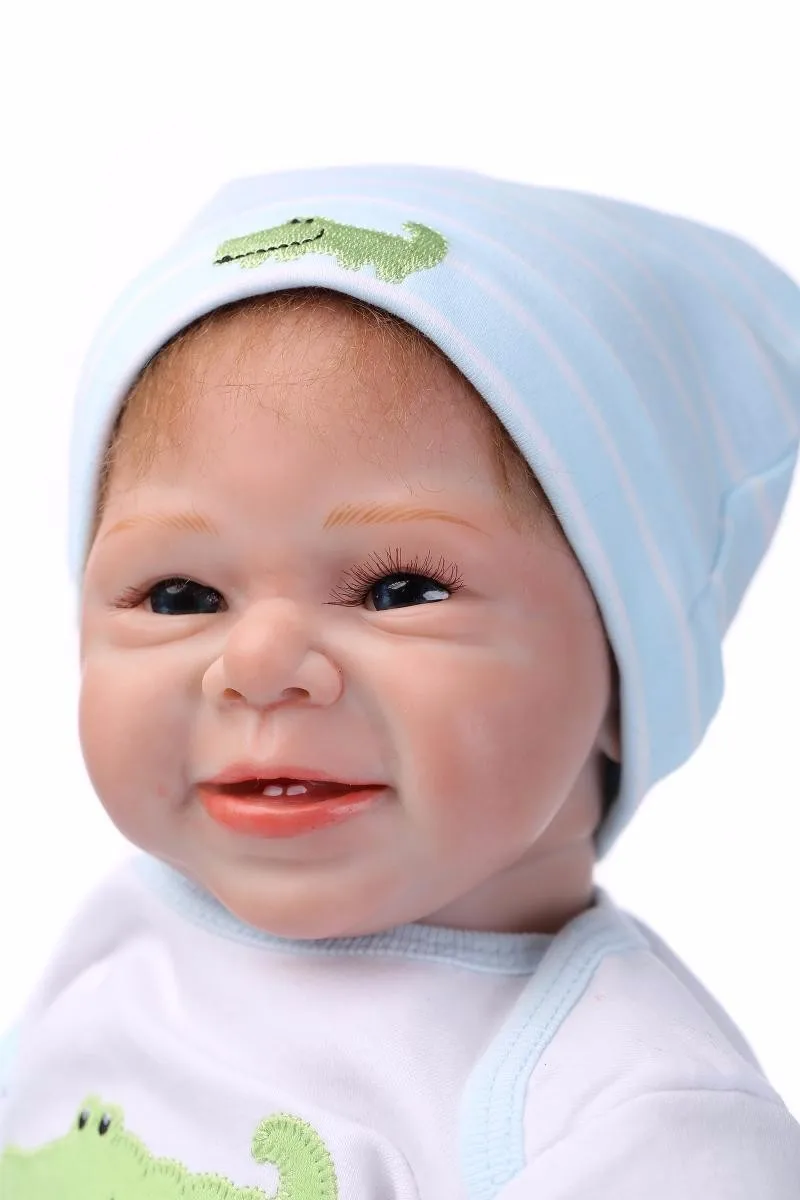 Бесплатная доставка 22 дюймов reborn Реалистичная кукла младенец силиконовые