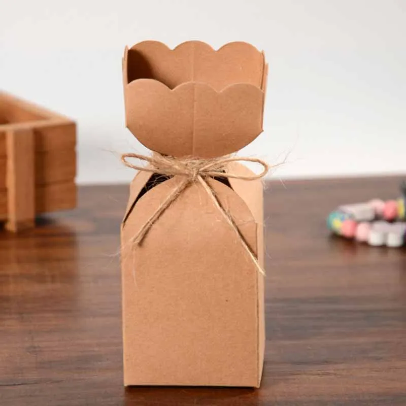 DIY новый цветок Форма конфеты коробка Подарочная 1 лот: 30 шт. + Строки Vintiage Торт
