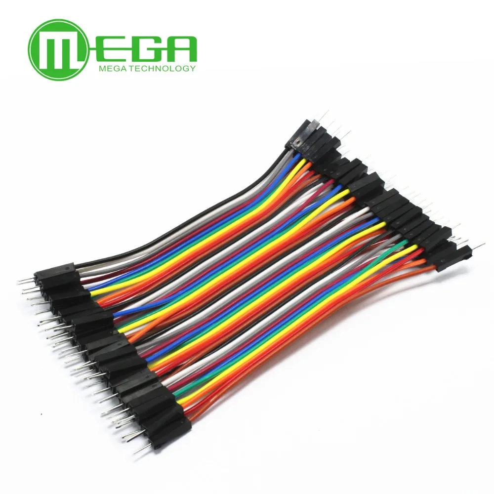 

1lot =40pcs 10cm 2.54mm 1pin 1p-1p male to male jumper wire Dupont cable