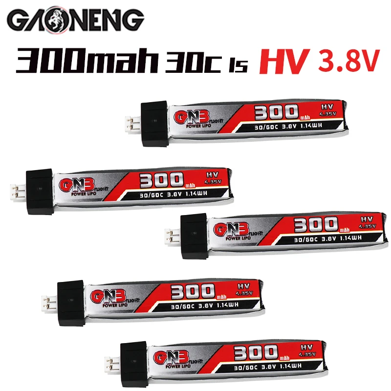 Батарея GAONENG GNB 1S HV 3 8 в 300 мАч 30C 4 35 FPV Lipo с разъемом PH2.0 для радиоуправляемого