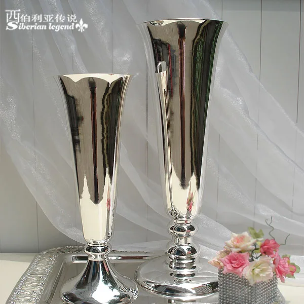 

Wedding Centerpiece 52cm( 21") Silver Table centerpiece Wedding flower vase Wedding decoration 10pcs/lot