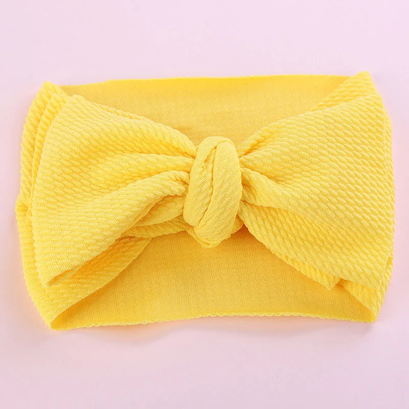 Style 2-Yellow Большой бант Младенческая чалма, топ с бантом детские повязки на голову для девочек, регулируемый бант головная повязка в виде чалмы повязка на голову с большим бантом - Цвет: Style 2-Yellow