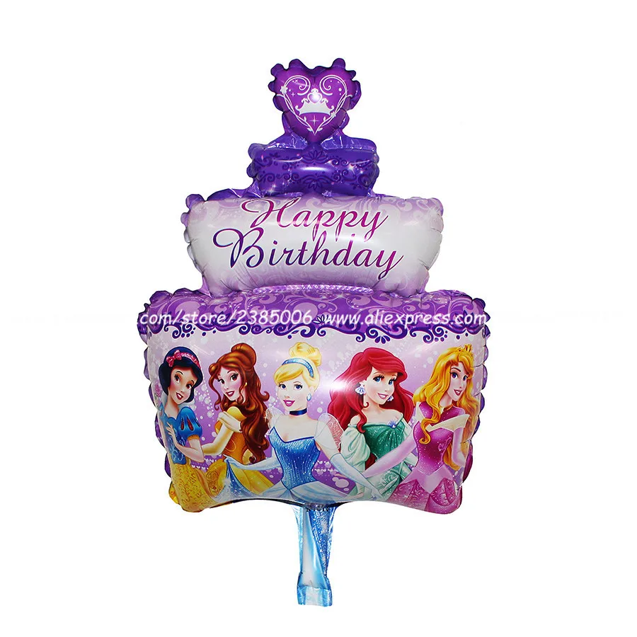 Princess cake 1 шт. мини воздушные шары из фольги в виде головы животного Дети День рождения тема джунгли вечерние океан рыбные шары надувные игрушки детский душ Единорог Вечерние - Цвет: Princess cake