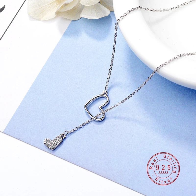 Новая мода 925 пробы серебро Бесконечность двойная Forever Love цепочка подвеска ожерелья для женщин Стерлинговое серебро ювелирные изделия