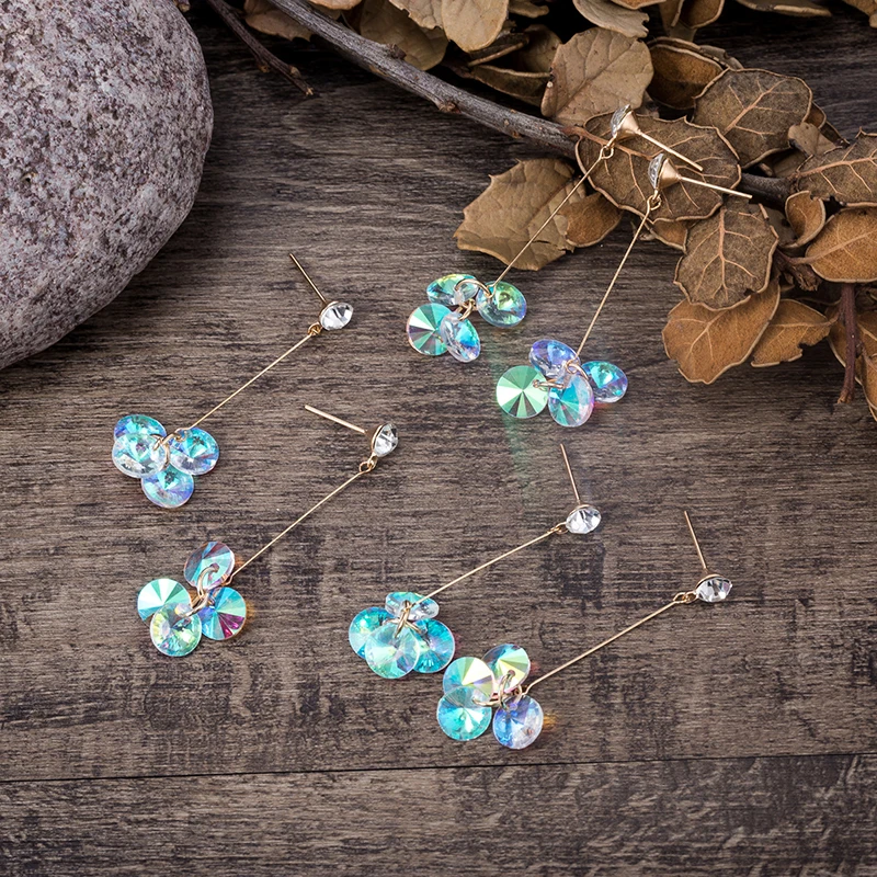 TDQUEEN кубический цирконий Висячие серьги для женщин Корейский модный стиль za