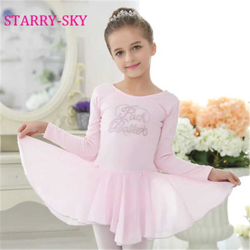 Новинка танцевальная одежда для девочек детское балетное платье с длинным