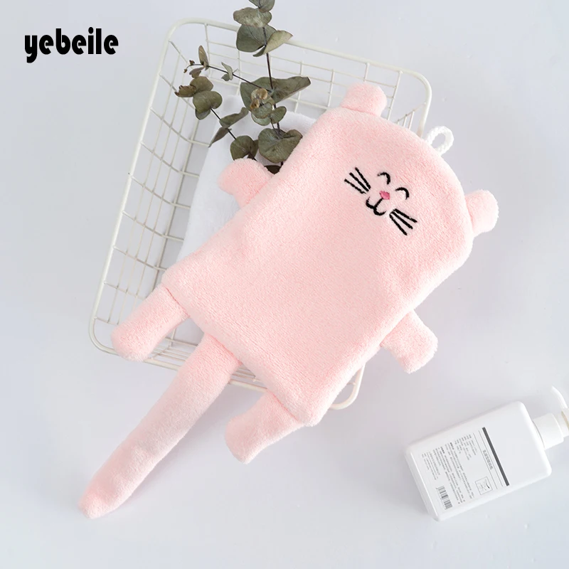 Yebeile nicekids полотенце, кухонное полотенце, полотенце для ванной комнаты, милое полотенце для кошек и собак, мягкая ткань для взрослых 23*46 см, протрите подвесное животное из мультфильма