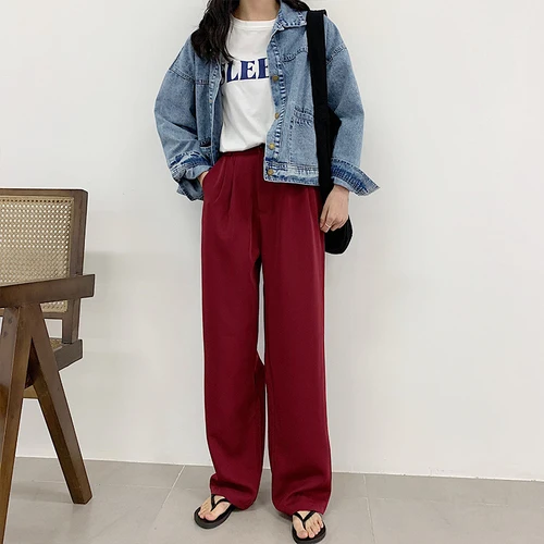 Pantalon Femme 2019 Autumn Fashion Women Wide Leg Pants High Waist Brief Casual Loose Full-length Trousers BV77 | Женская одежда