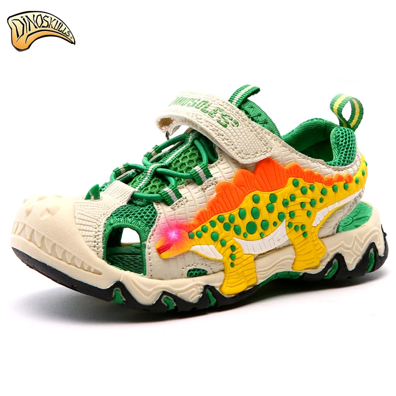 Летние пляжные сандалии для мальчиков 2018 Детские светящиеся пляжная обувь