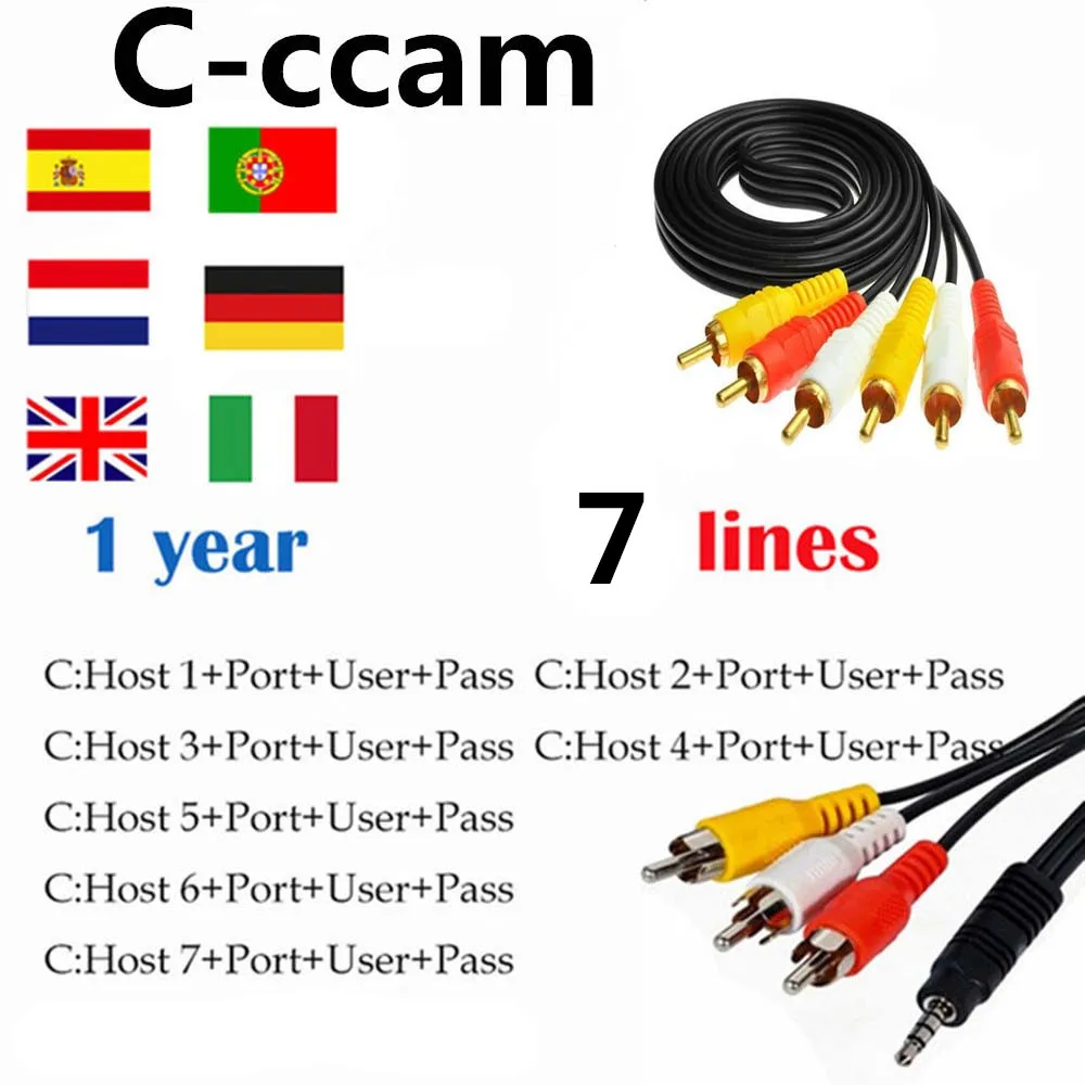 1 год европа cccam cline для испании швеция германия польша португалия линии IKS Receptor share сервер HD DVB-S2 C-line через USB Wifi