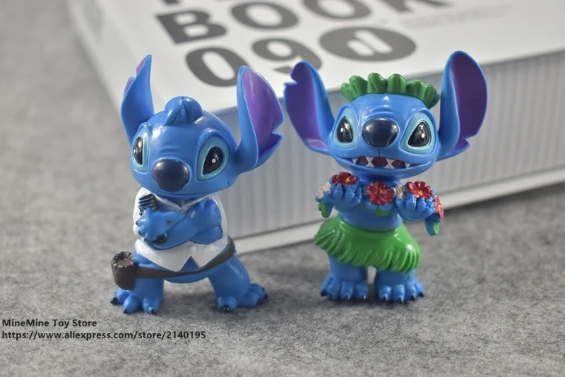 DISNEY Lilo &amp Stitch 8 шт./компл. 6 см фигурка осанки коллекция украшений аниме игрушка