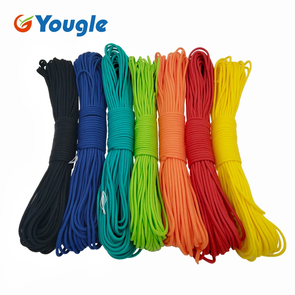 YOUGLE 50 100 футов 550 Paracord парашютом шнура Ремешок Миль Spec Тип III 7 Strand core Отдых Туризм