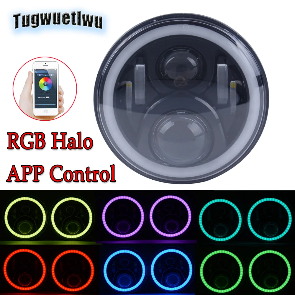 4x4 уровня 7 дюймовый светодиодный головной светильник s RGB Bluetooth Управление для lada