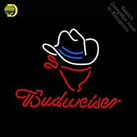 budweise cowboy hat neon sign neon bulbs sign glass tube handcraft neon light signs advertise cool vintage lamps dropshipping