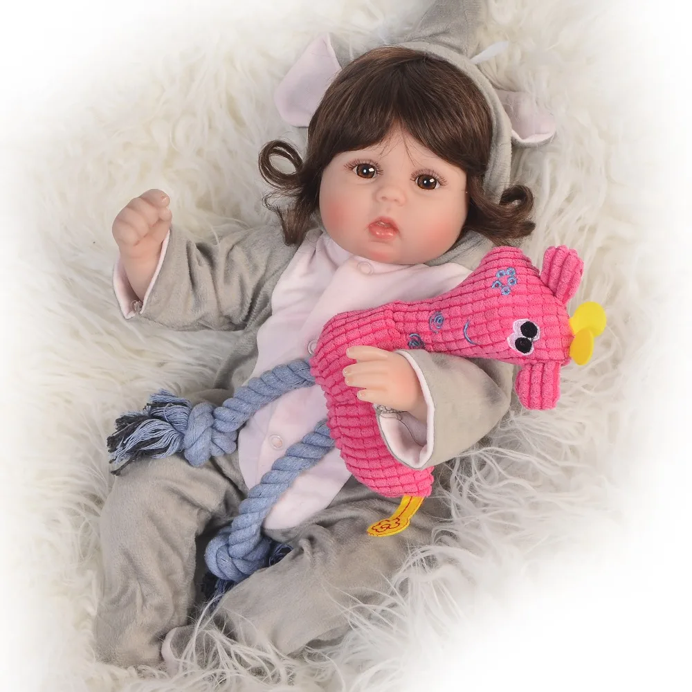 

Кукла Bebes reborn girl, детские игрушки, подарок 18 "42 см, мягкие силиконовые куклы reborn baby, кудрявые волосы с жирафом, плюшевые bonecas reborn