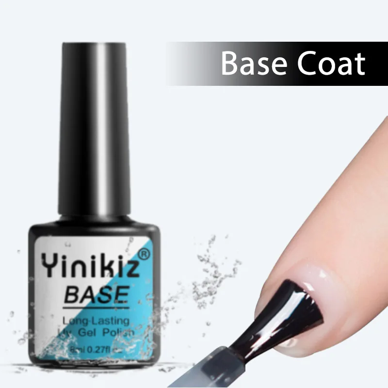 8ml Base Gel Yinikiz 30 мл Гель-лак для ногтей замачиваемый УФ-гель для дизайна ногтей Полупостоянный Гибридный гвоздь Гель-лак основа верхнее покрытие - Цвет: 8ml Base Gel